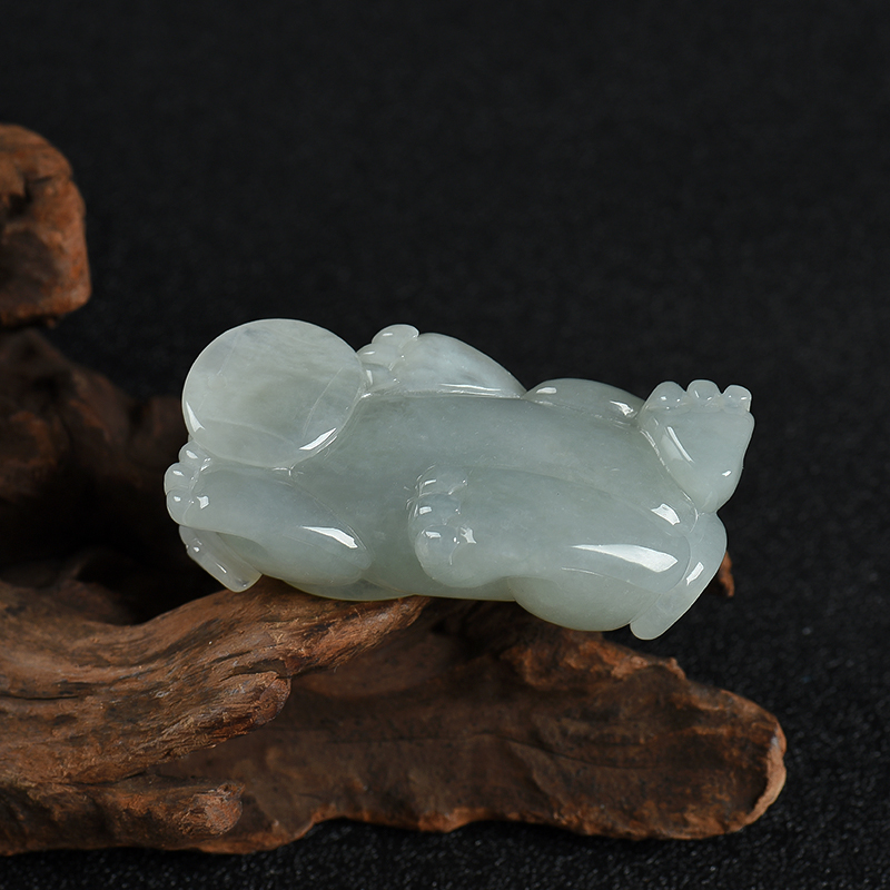 缅甸天然翡翠貔貅吊坠-红掌柜