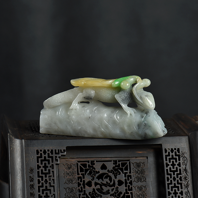 缅甸天然糯种翡翠希望吊坠-红掌柜