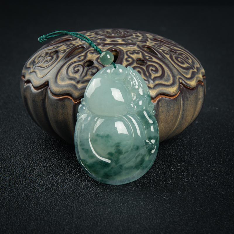 天然翡翠福禄兽吊坠-红掌柜