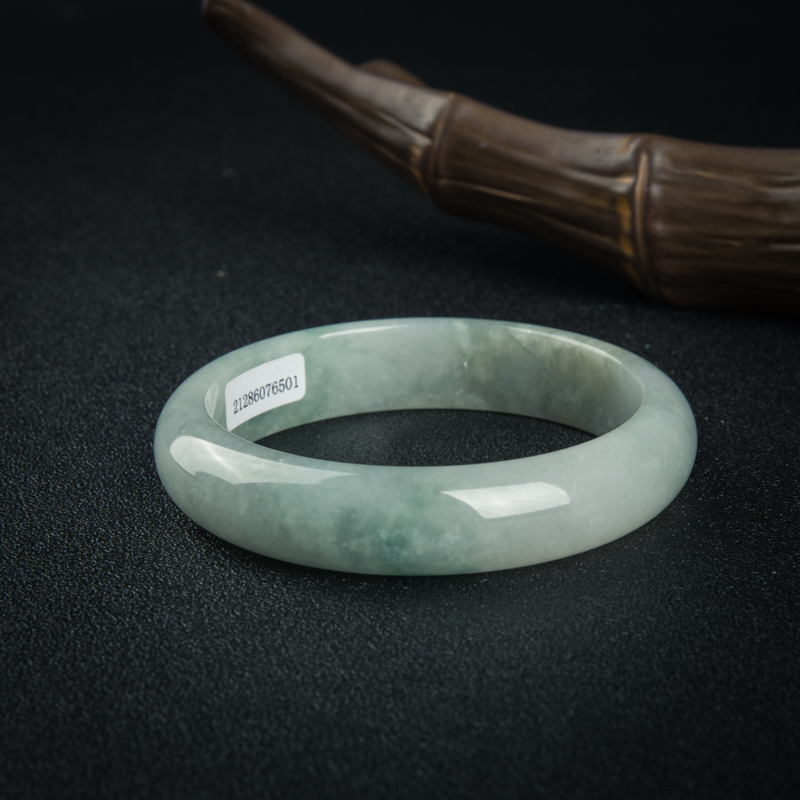 65mm飘花翡翠平安镯-红掌柜