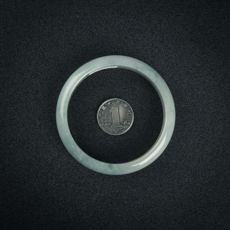 64.5mm豆种飘花翡翠平安镯-红掌柜