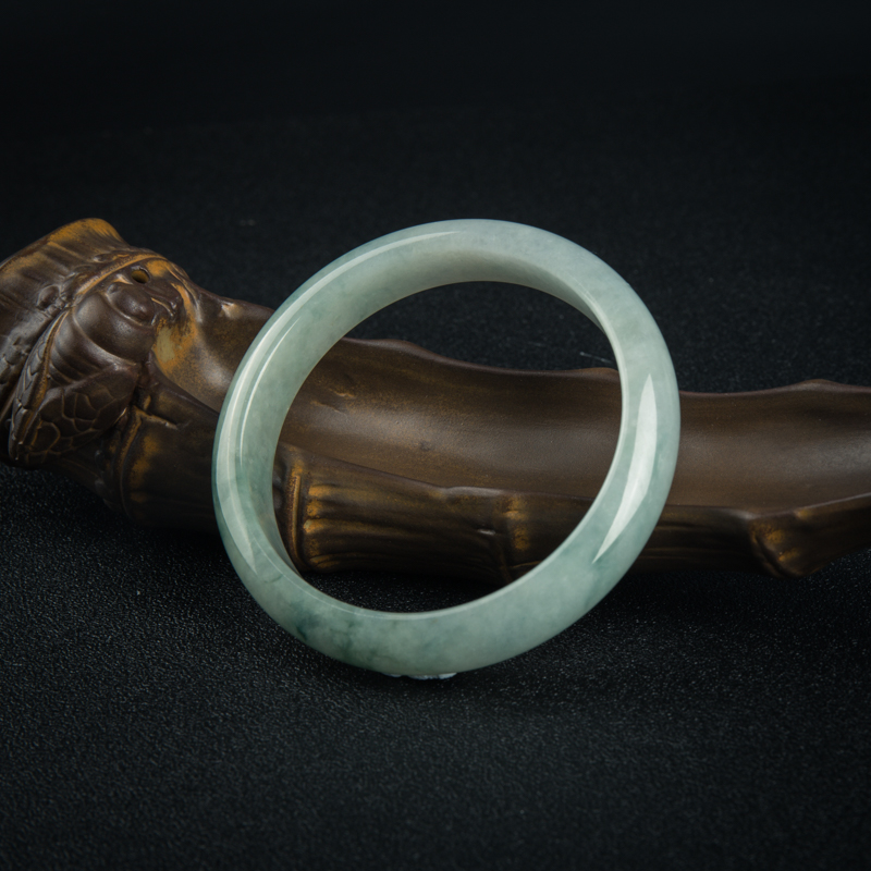 天然缅甸翡翠平安镯-红掌柜