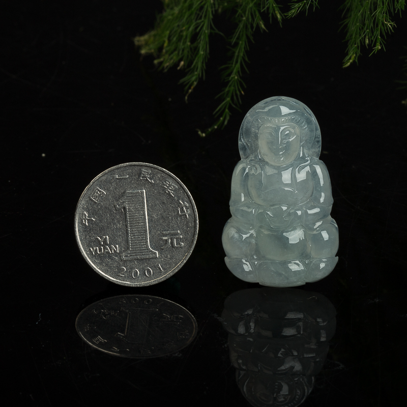 天然翡翠观音吊坠-红掌柜