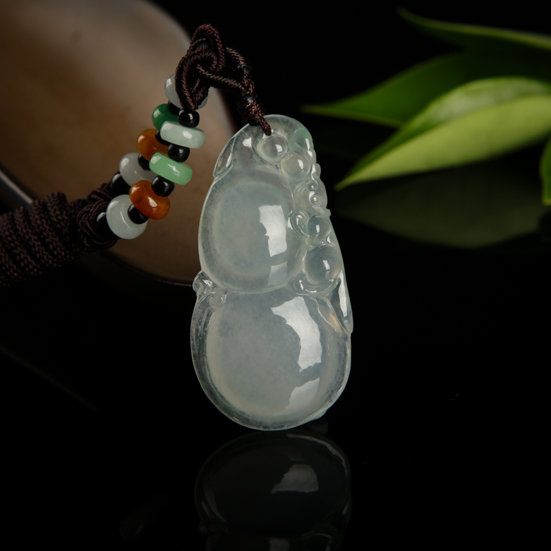 糯冰种翡翠福禄吊坠-红掌柜