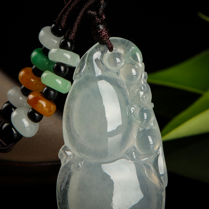 糯冰种翡翠福禄吊坠-红掌柜