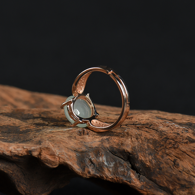 糯冰种翡翠戒指-红掌柜