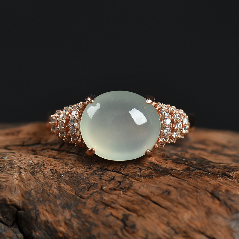 缅甸糯种翡翠戒指-红掌柜