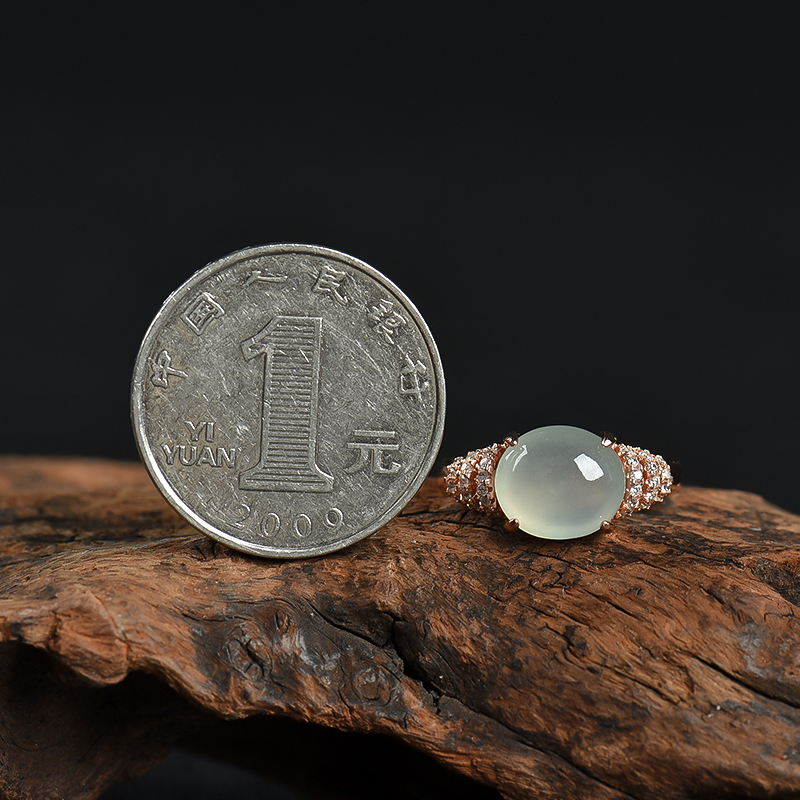 天然糯种翡翠戒指-红掌柜