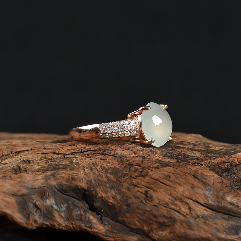 糯种翡翠戒指-红掌柜