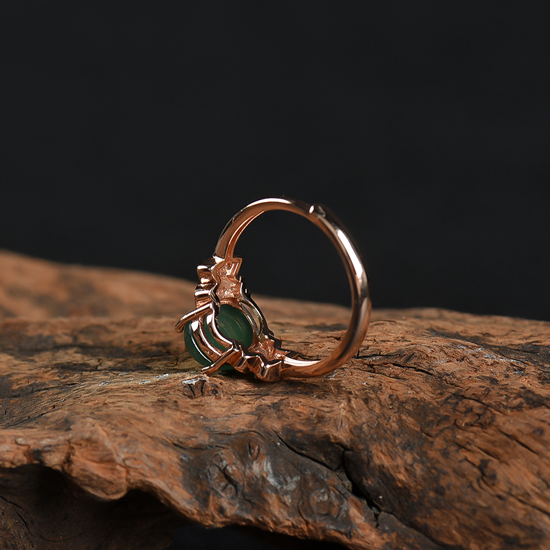 糯种翡翠戒指-红掌柜