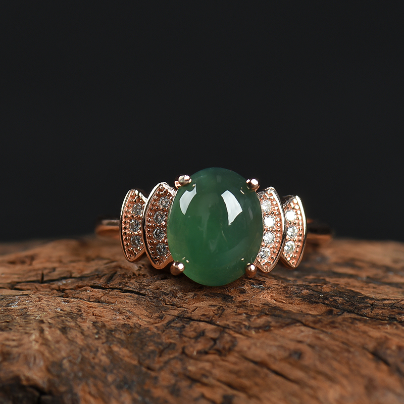 天然翡翠戒指-红掌柜