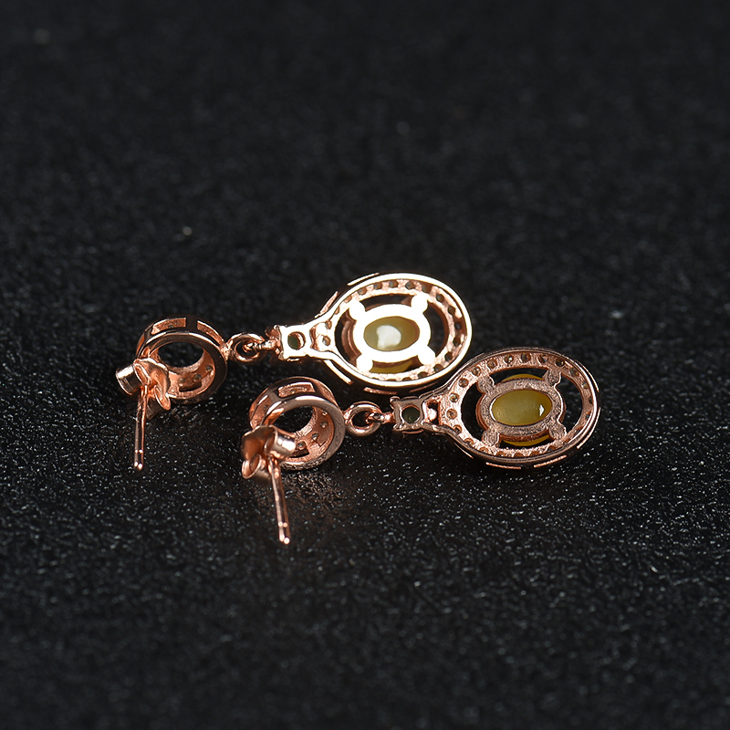 天然糯种黄翡耳坠-红掌柜