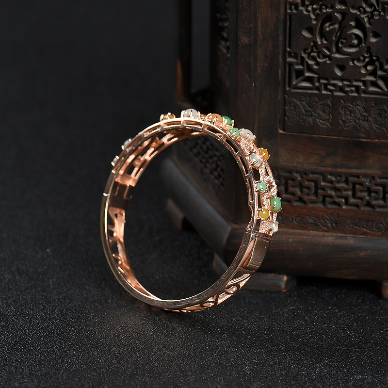 56mm糯种翡翠手镯-红掌柜