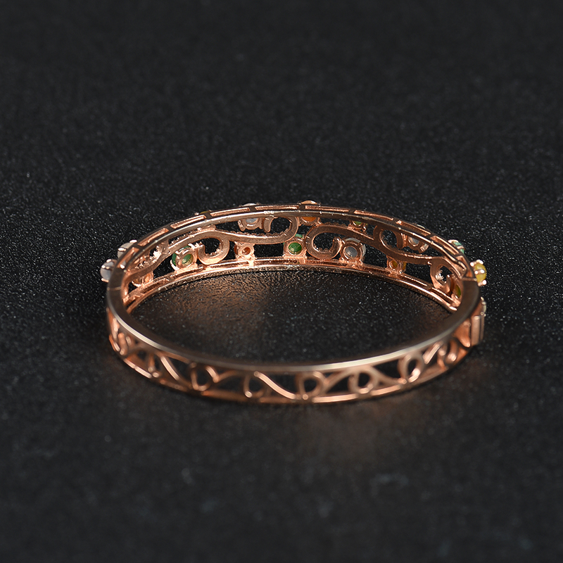 56mm银镶翡翠手镯-红掌柜