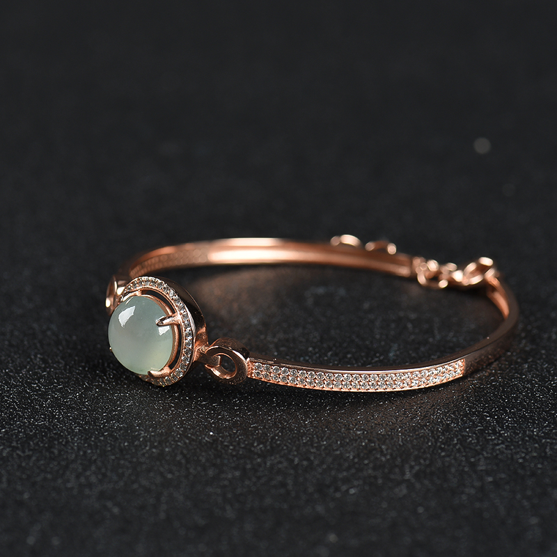 缅甸糯种翡翠手环-红掌柜