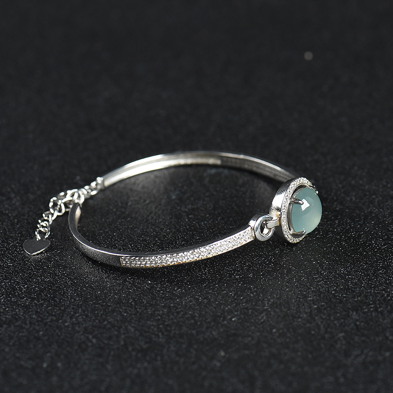 天然糯种翡翠手环-红掌柜