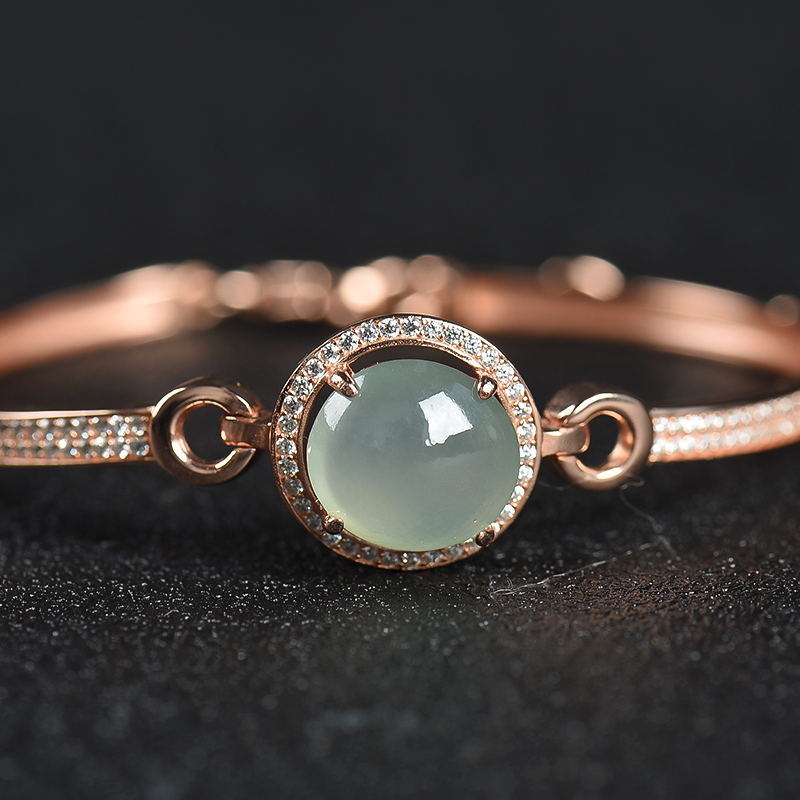 银镶翡翠手环-红掌柜