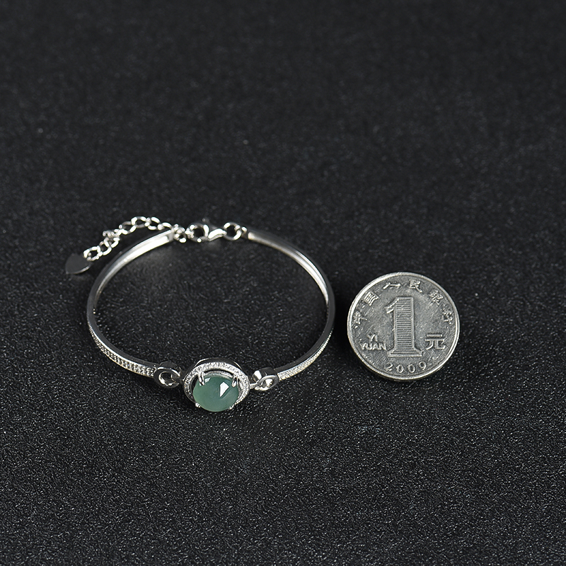 缅甸天然翡翠手环-红掌柜