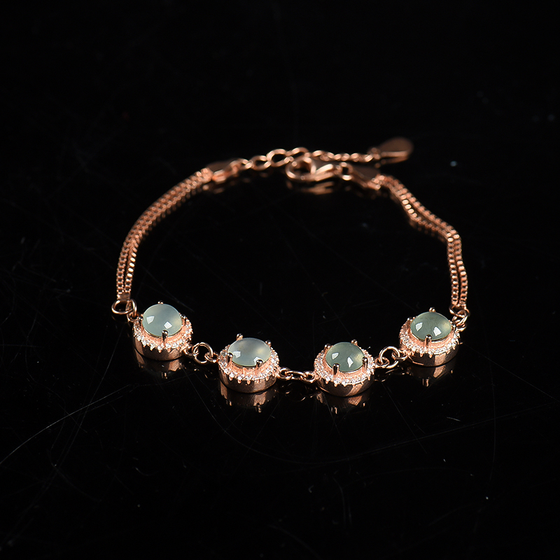 糯冰种翡翠手链-红掌柜