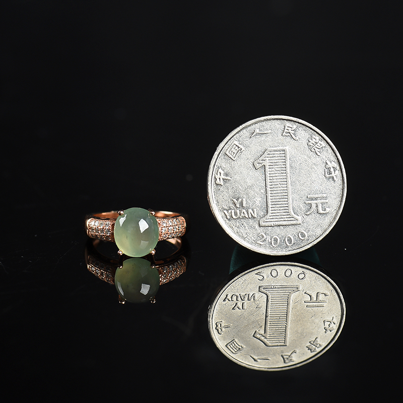 缅甸天然翡翠戒指-红掌柜