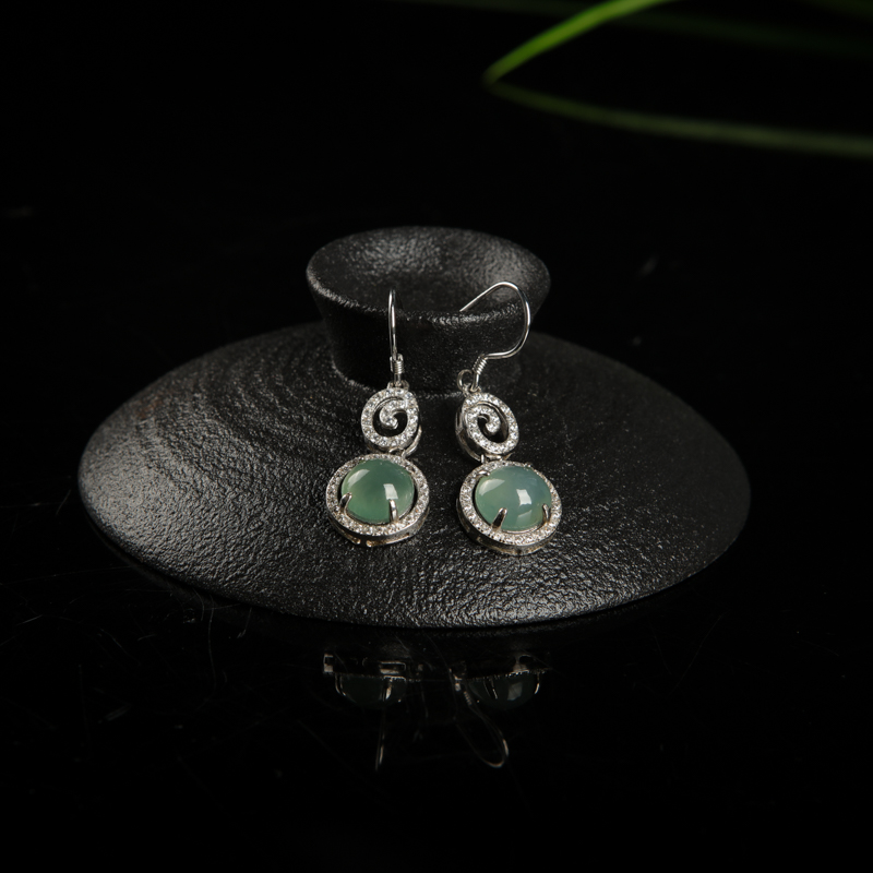 天然翡翠耳坠-红掌柜