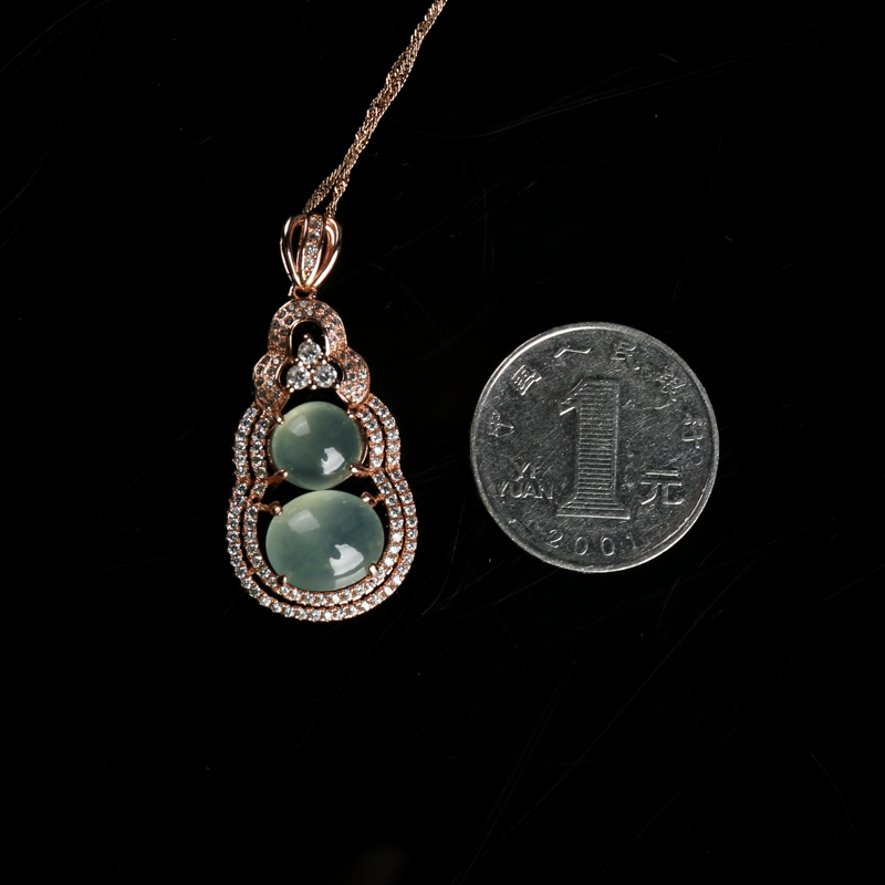 缅甸天然糯冰种翡翠吊坠-红掌柜