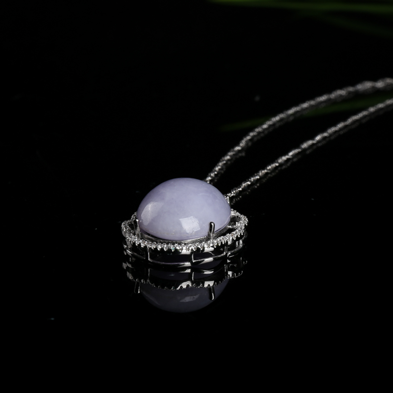 银镶糯种翡翠吊坠-红掌柜