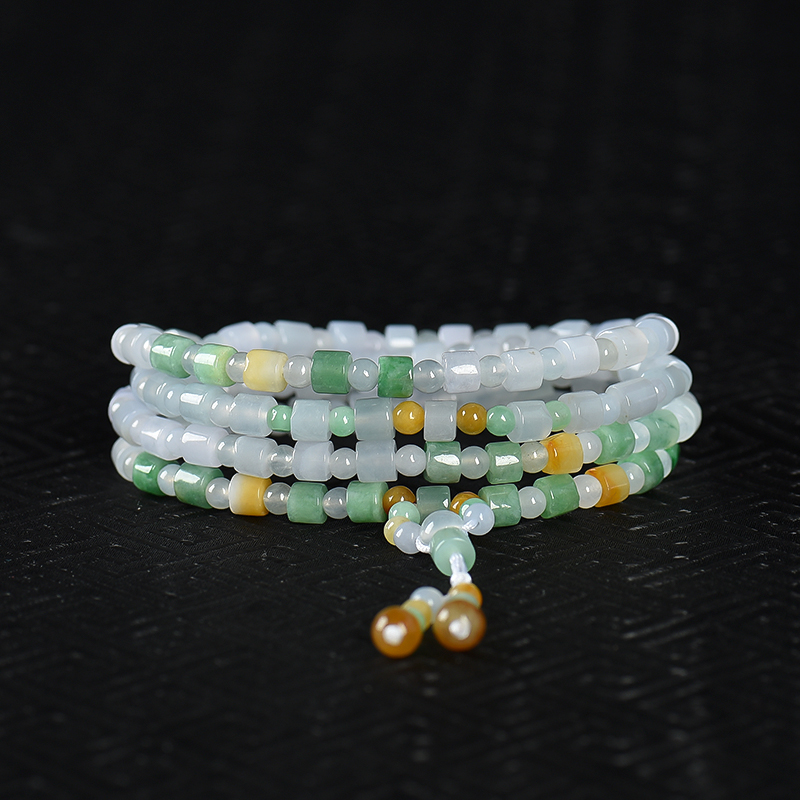 糯冰种翡翠多圈手串-红掌柜