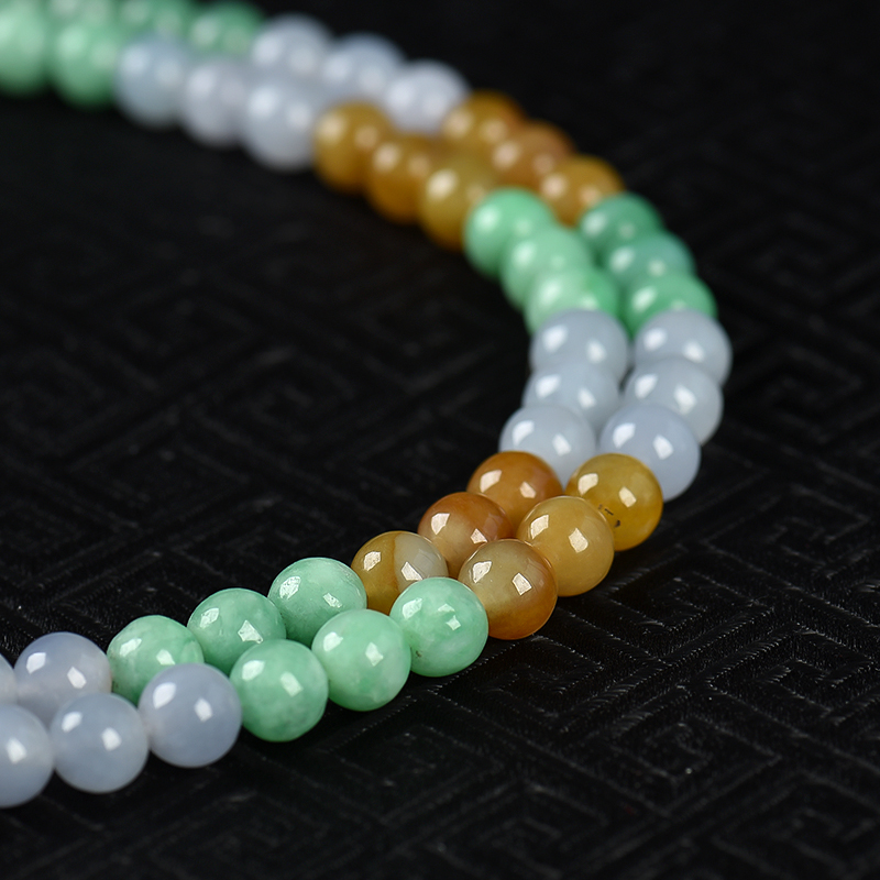 7mm糯种翡翠珠串-红掌柜