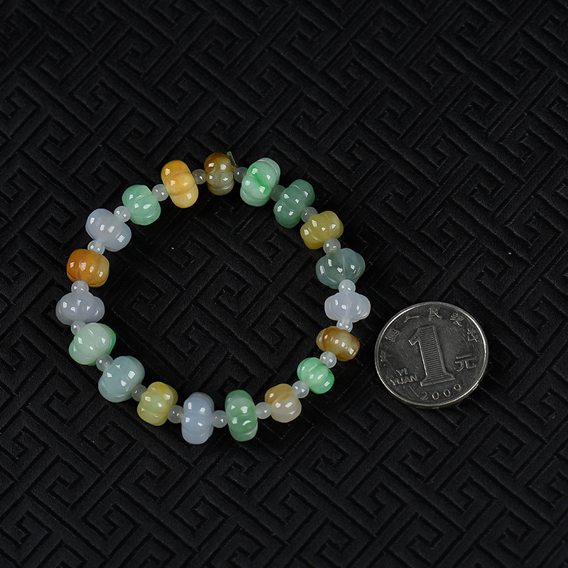 糯种翡翠南瓜手串-红掌柜