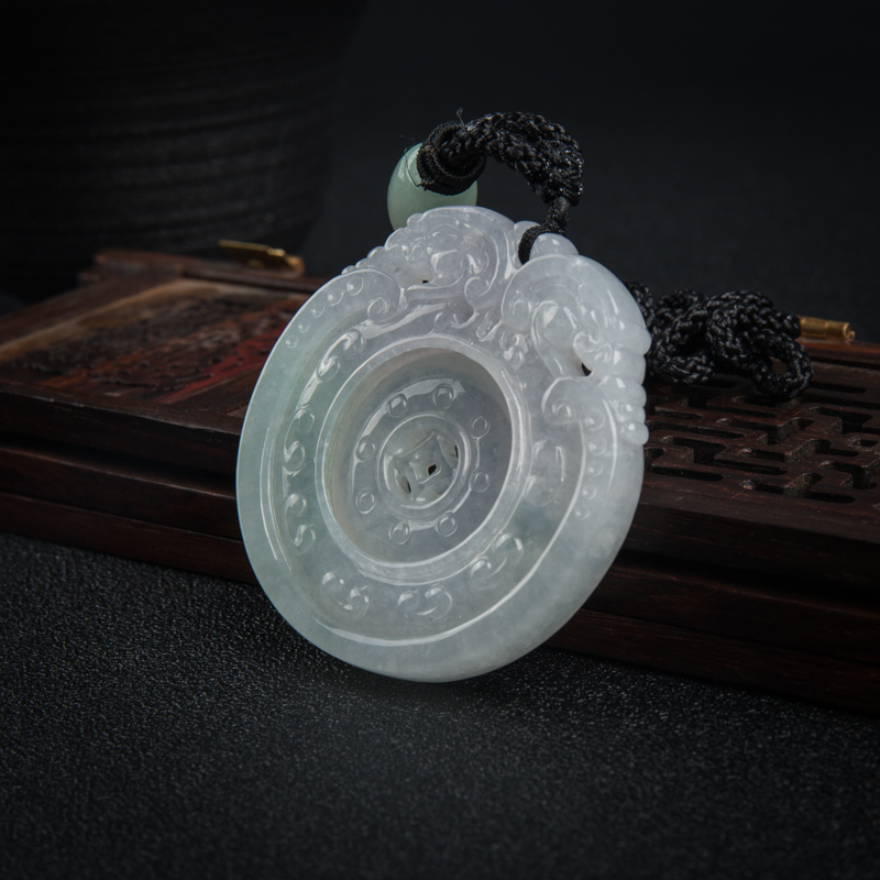 糯种天然翡翠扭转乾坤吊坠-红掌柜