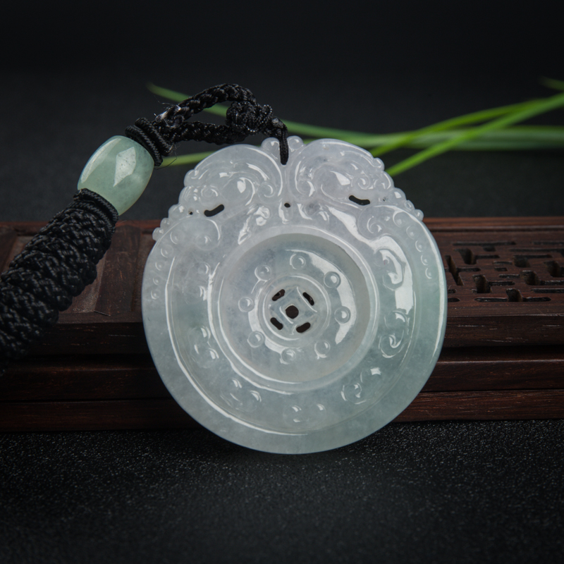 糯种翡翠吊坠-红掌柜