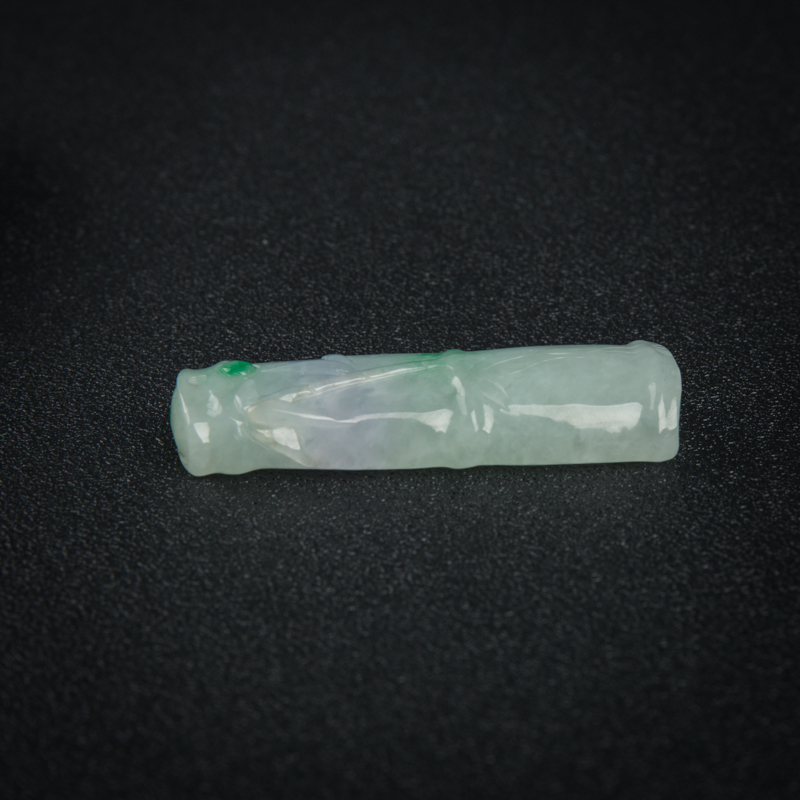 糯冰种天然春带彩翡翠节节高升吊坠-红掌柜