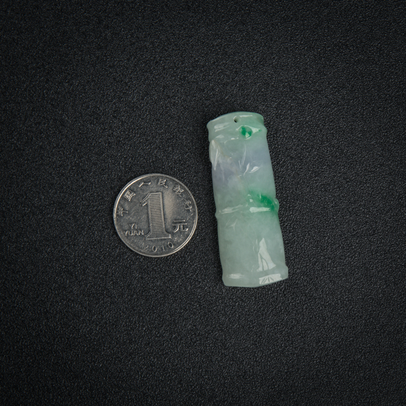 糯冰种春带彩翡翠节节高升吊坠-红掌柜
