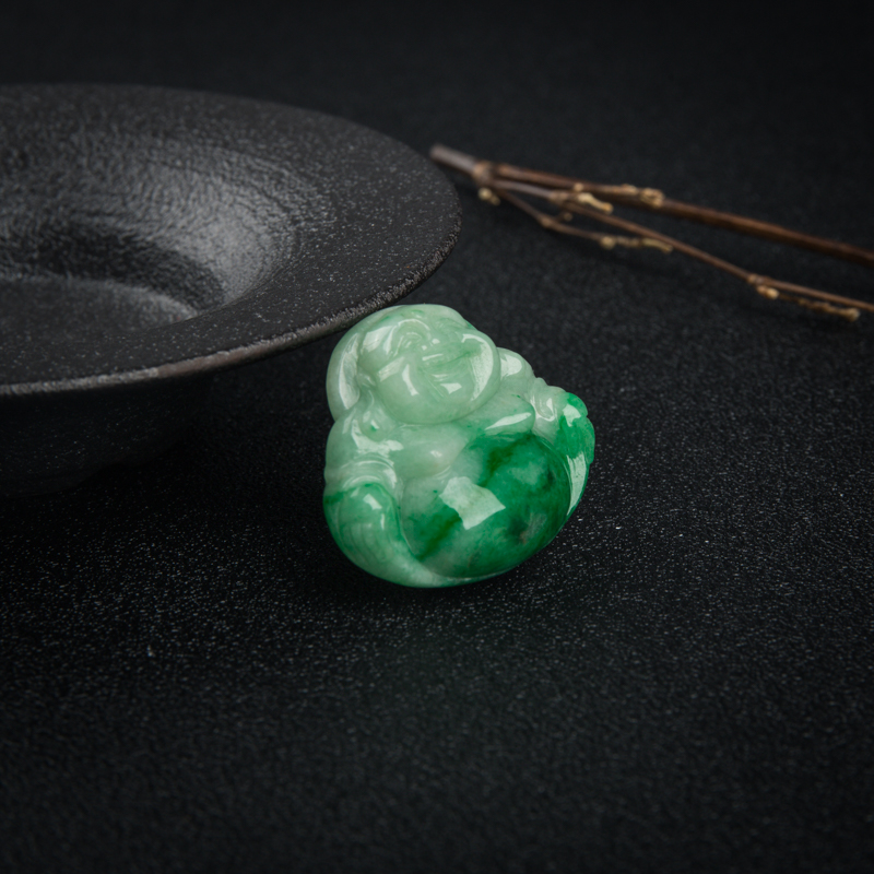 翡翠弥勒佛吊坠-红掌柜