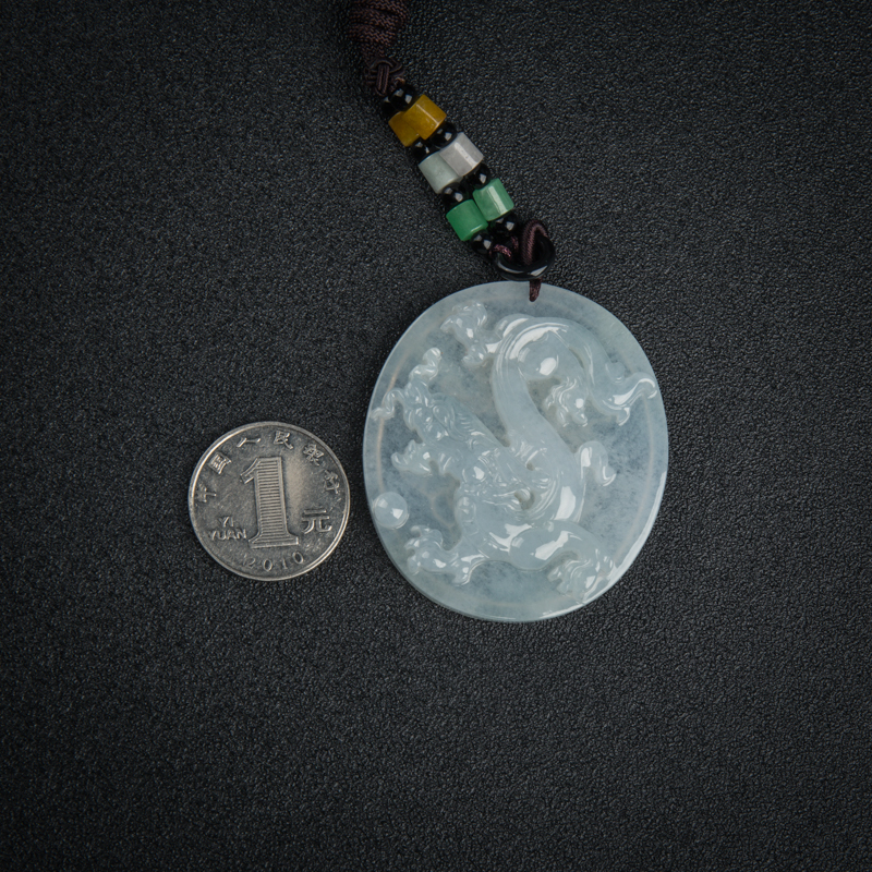 糯冰种翡翠辰龙吊坠-红掌柜