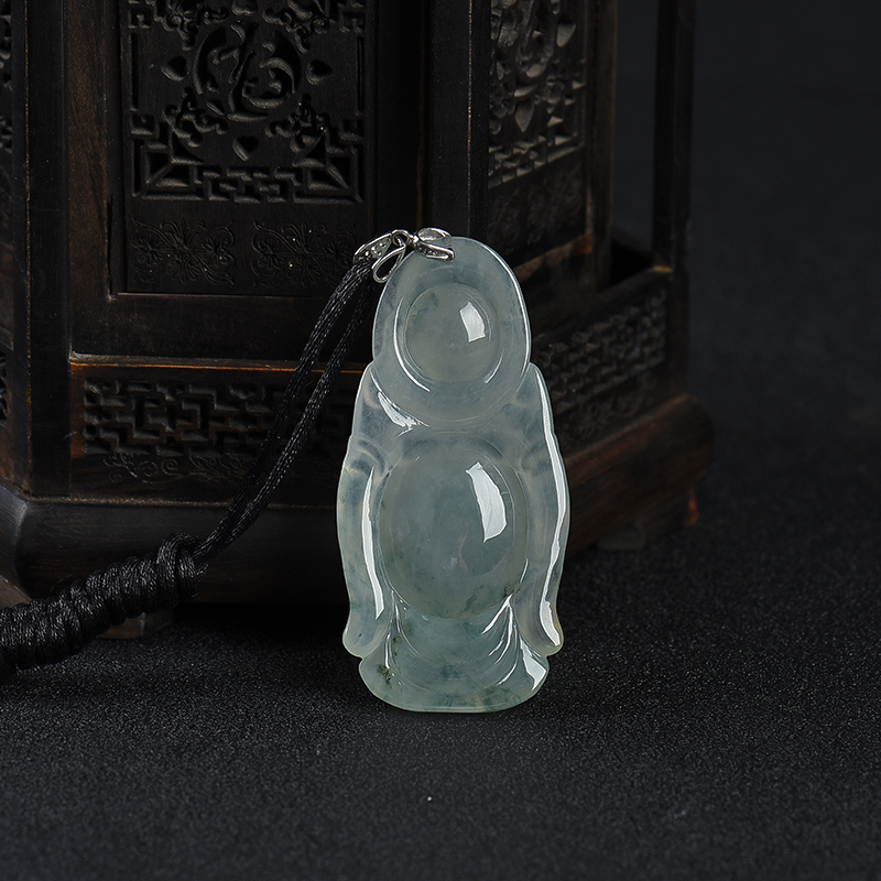 糯种翡翠逍遥佛吊坠-红掌柜