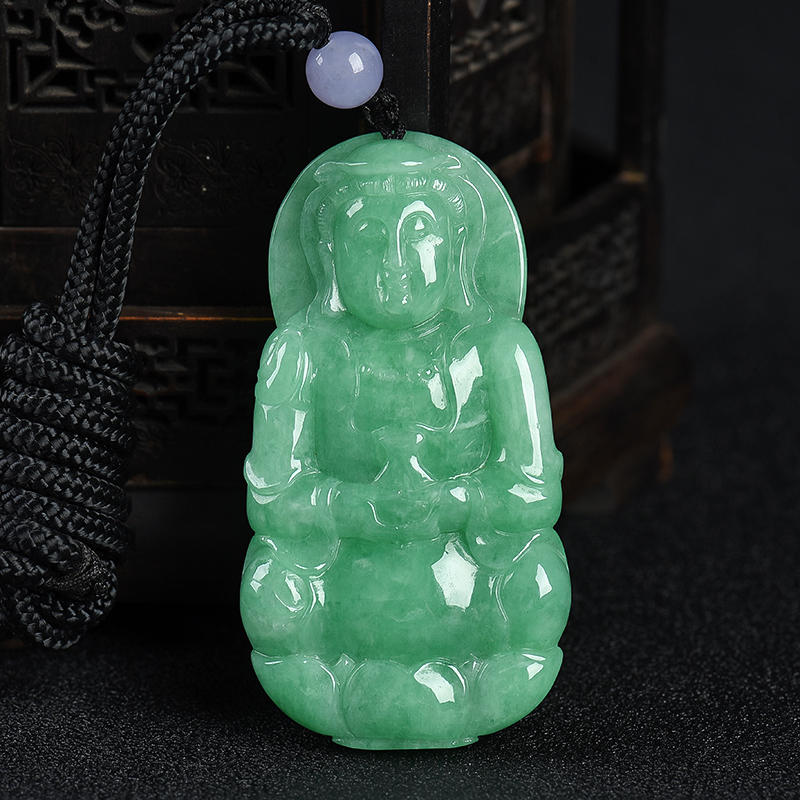 缅甸翡翠观音吊坠-红掌柜