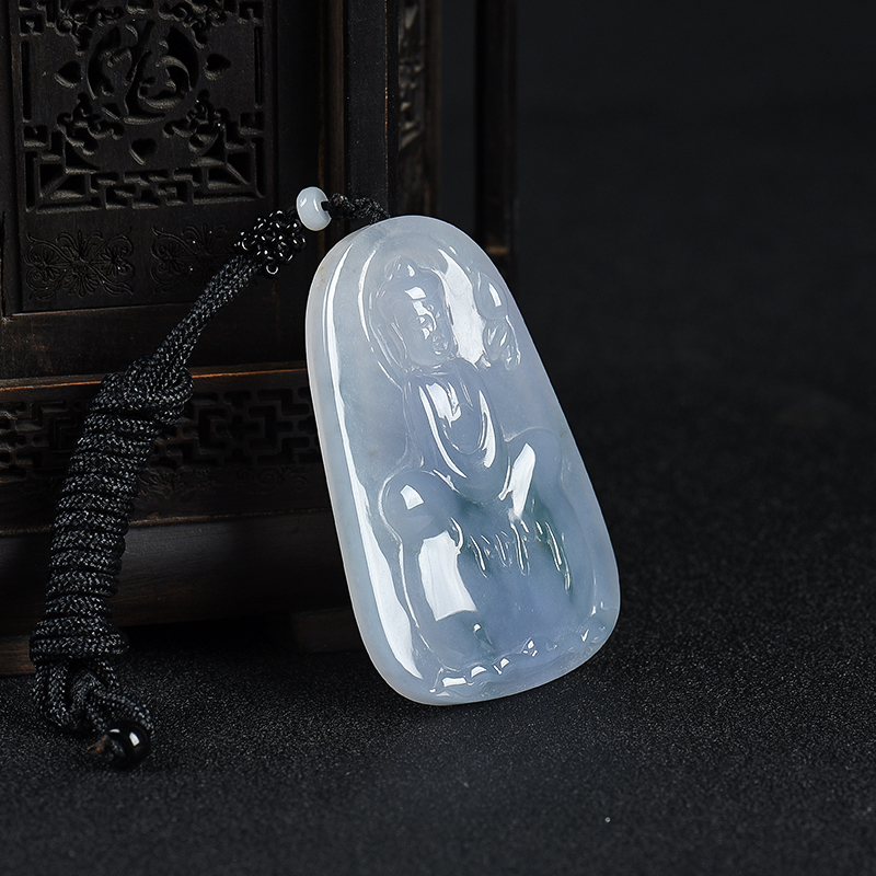 飘花翡翠禅悟吊坠-红掌柜