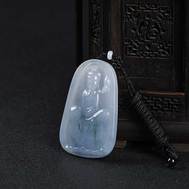 糯种翡翠禅悟吊坠-红掌柜