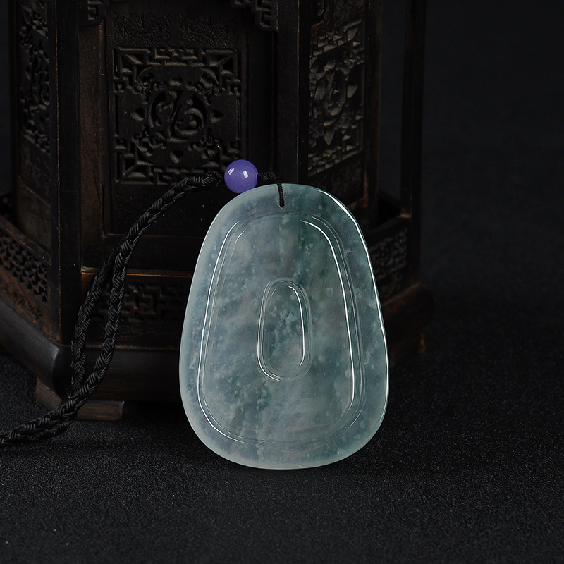 飘花翡翠文殊菩萨吊坠-红掌柜