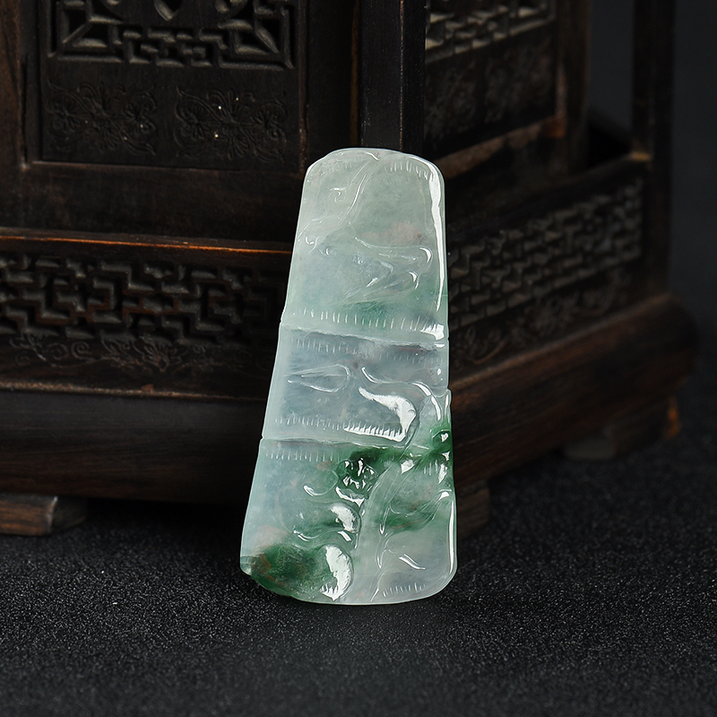 飘花翡翠节节高升吊坠-红掌柜