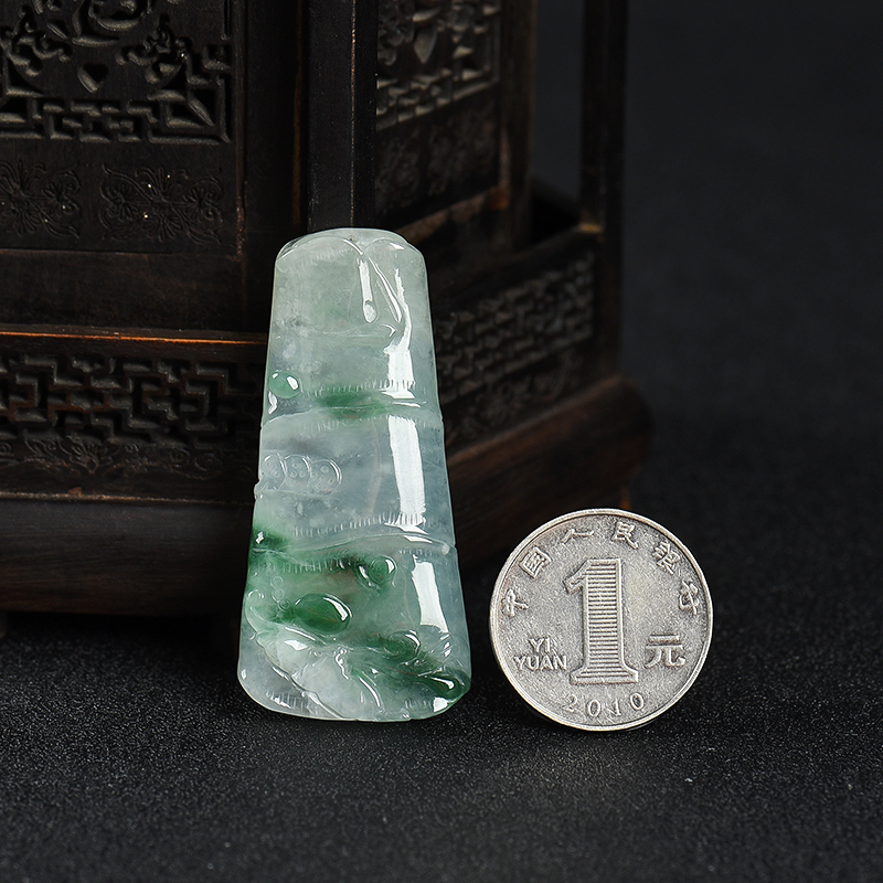 缅甸翡翠节节高升吊坠-红掌柜