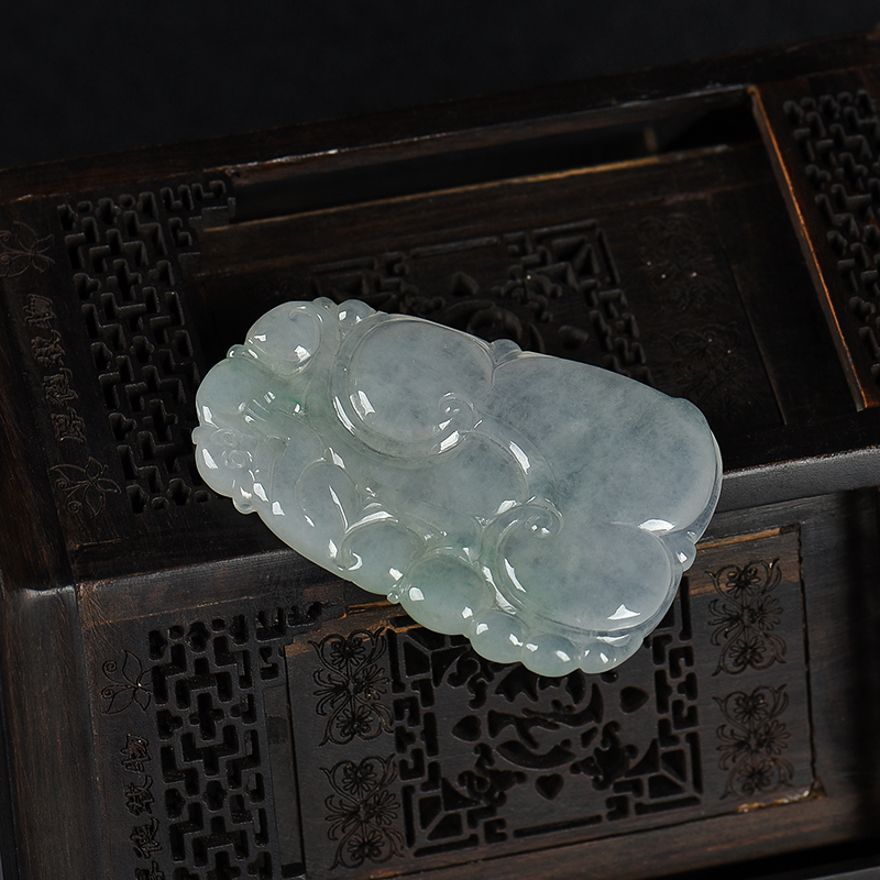 缅甸翡翠福寿如意吊坠-红掌柜