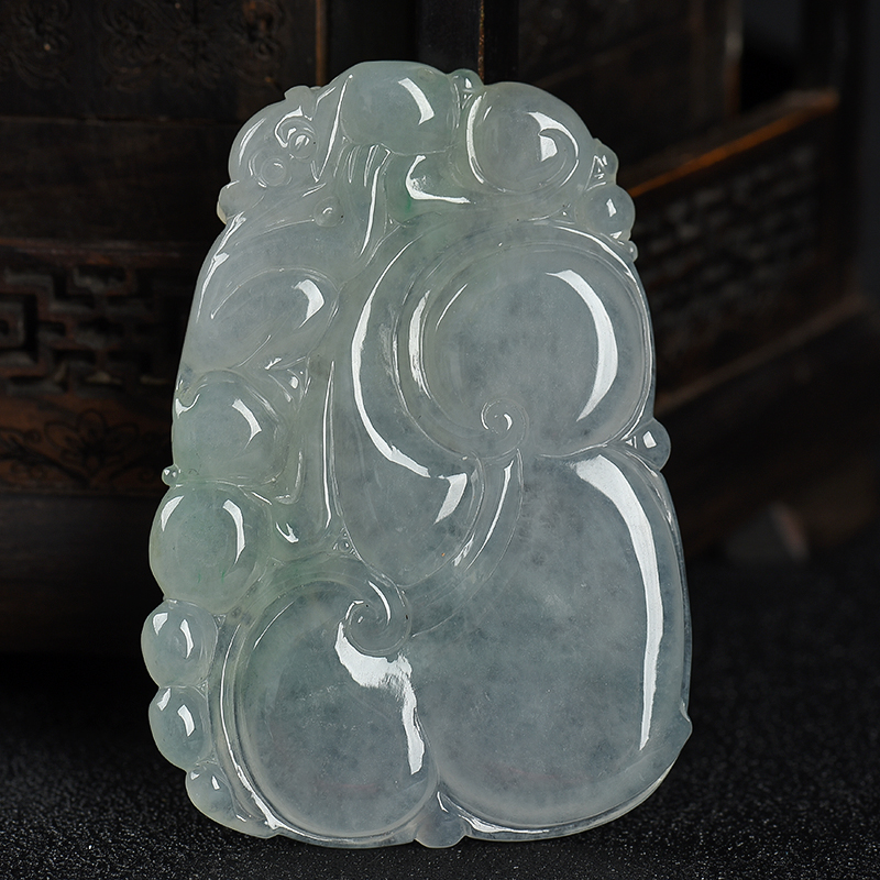 翡翠福寿如意吊坠-红掌柜