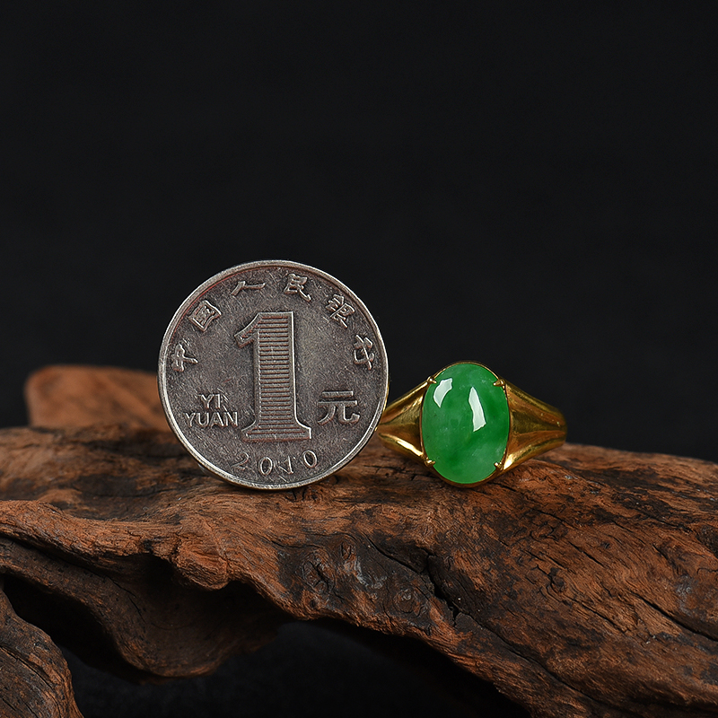 翡翠戒面-红掌柜