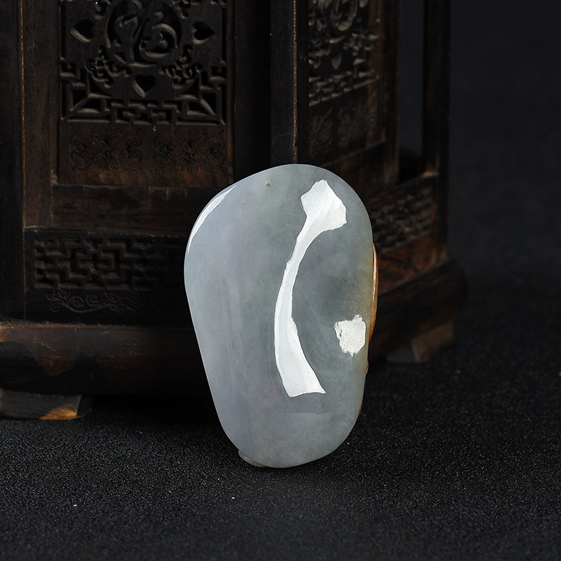 缅甸天然俏色翡翠弥勒佛吊坠-红掌柜