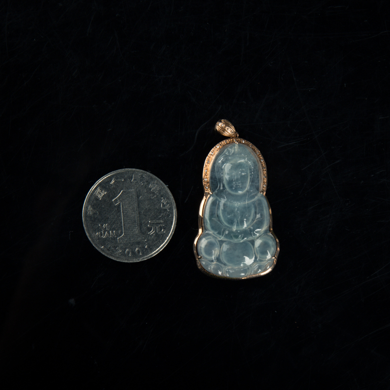 缅甸翡翠观音吊坠-红掌柜