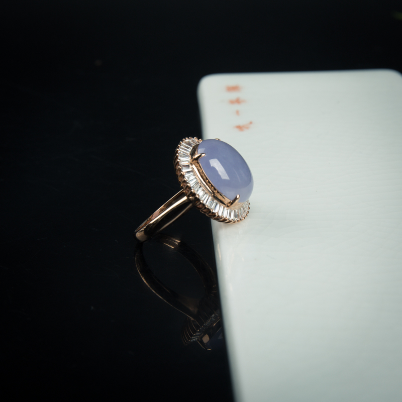 罗兰翡翠蛋面戒指-红掌柜