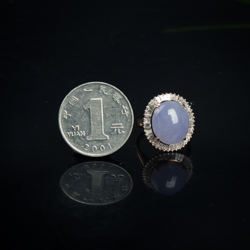 缅甸翡翠蛋面戒指-红掌柜